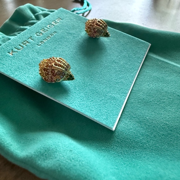 Kurt Geiger Gold and Green Earrings - Picture 2 of 3